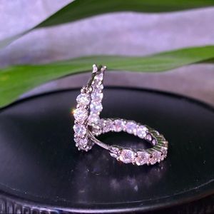 Rachel Ashwell | Cubic zirconia Sterling Silver Hoop Earrings